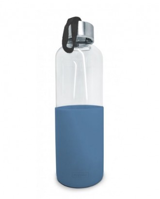 Sticla cu husa din silicon, 600 ml, blue - VIN BOUQUET 